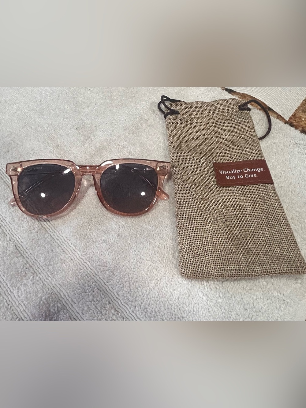 Blue Planet Classic Women’s Transparent Pink Sunglasses with Protective Pouch